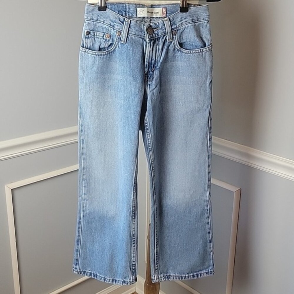 LEVI'S 527 Bootcut‎ Boy's Light Wash Straight Leg 100% Cotton Classic Jeans 10R